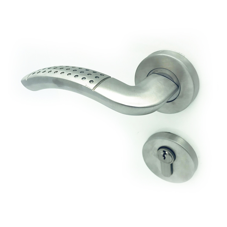 027Luxury Stainless steel door lock parts solid metal black interior door handles