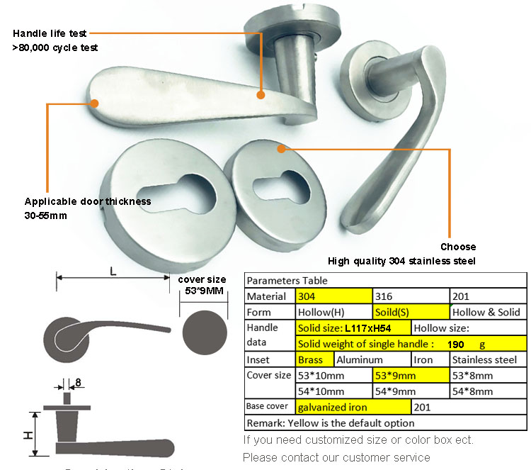 tubular lever door handle door lock