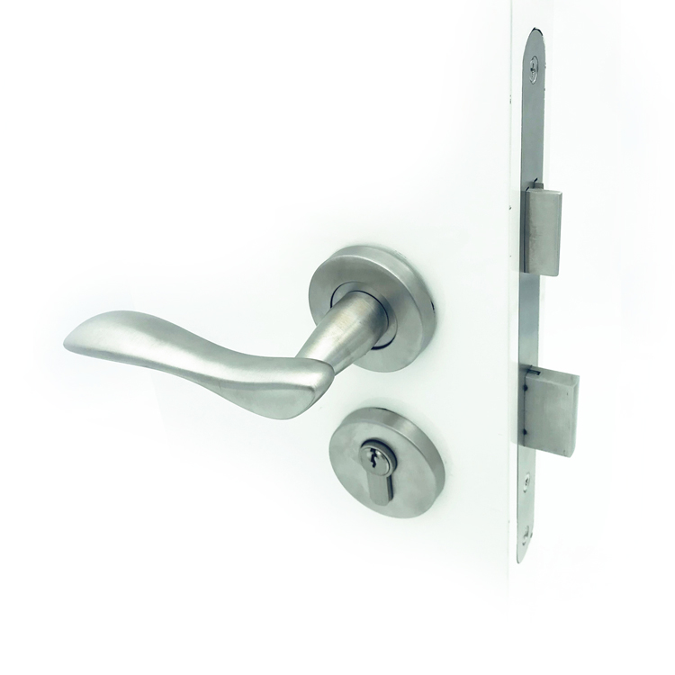 Room black door handle stainless steel office glass bedroom door handle lock