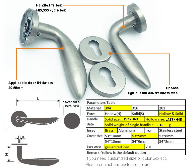 door lock handle set