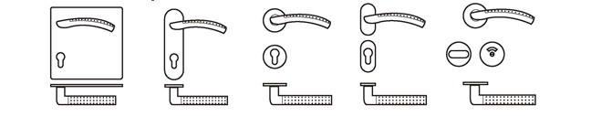 door handles and lock set