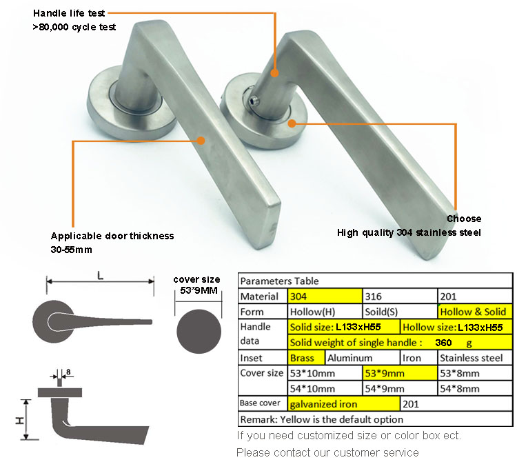 glass door lock handle