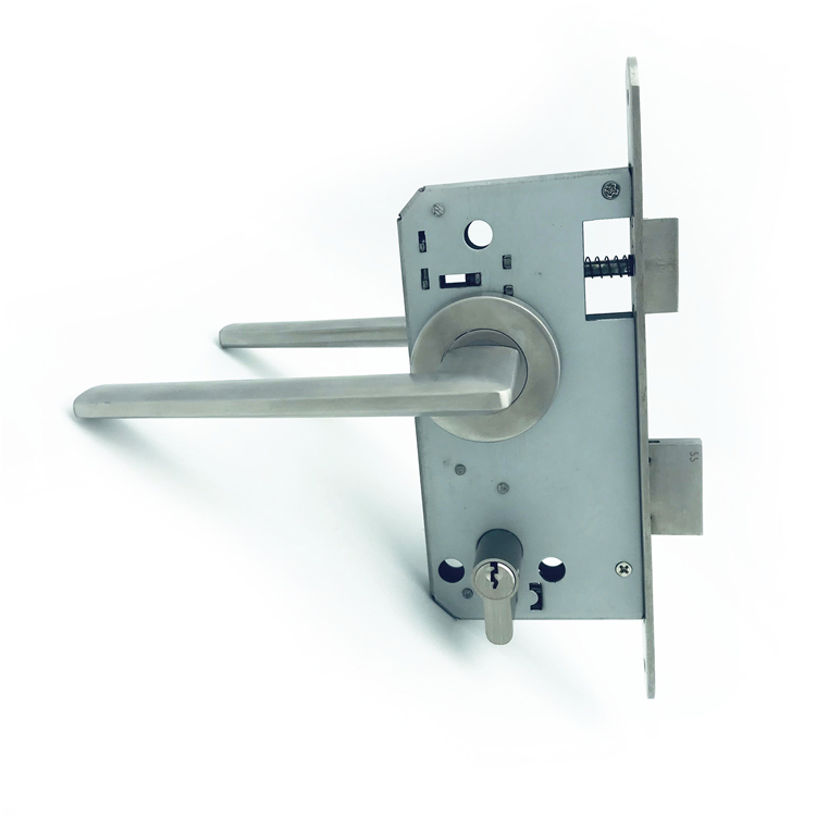 Magnetic lock aluminum sliding security fingerprint password handle lever smart door lock with handle