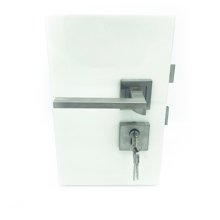 Black tubular push code door knob lever latch handle door lock without handle for glass 10mm