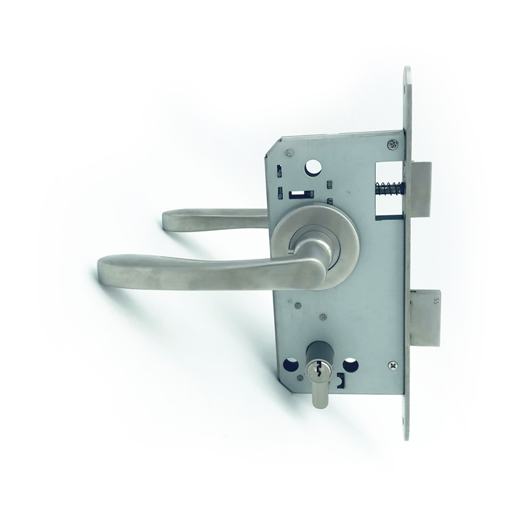 Hotel privacy sliding door lock handle set safety smart wifi brass lever door handle mortise interior door lock for aluminium door