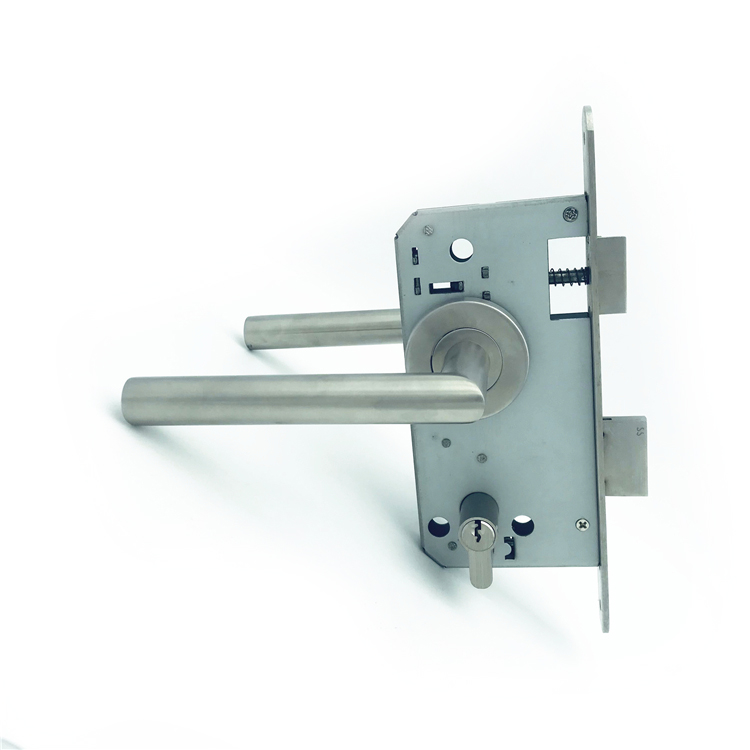 Baby proofing double chrome tuya wifi magnetic hotel locks modern interior door handle with push in lock
