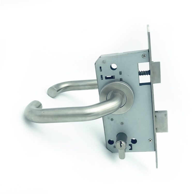 Rfid system aluminium sliding smart tubular door knob lock keyed entry door lock swing glass door lock set with cylinder and handle