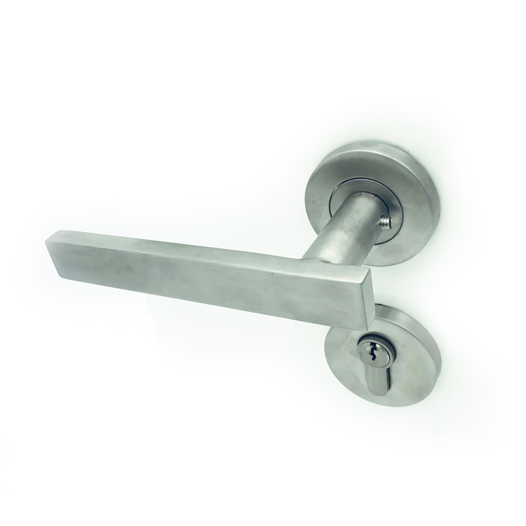Stainless steel cabinet handle kitchen door knobs bathroom privacy keyless door handle lever lock freezer gold bronze lever door handle