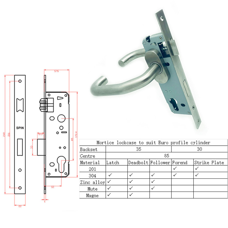 3585 /3085 Mortice Door Lock Body