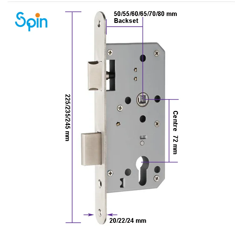 5572 euro fire rated gate door lock body split cylinder mortise lock for wooden door