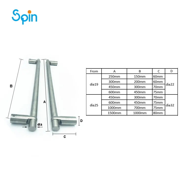 SPH26 Room Towel Bar Combination Cleaning Brush Bar Glass Door Straight Back-to-back Long Pull Handle