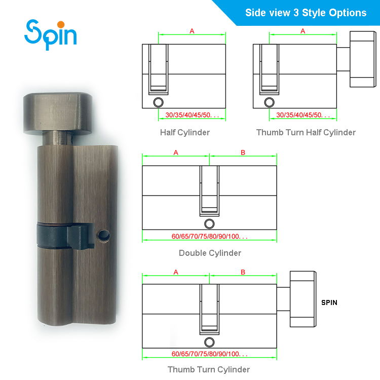 Brass Bronze Pin Mortise Door Lock Cylinder